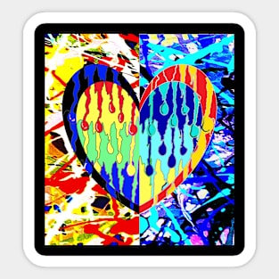 Hot Heart Graffiti Vibes Art by LowEndGraphic Sticker